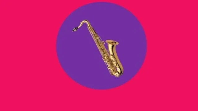 Ilusi optik yang menampilkan siluet saxophone