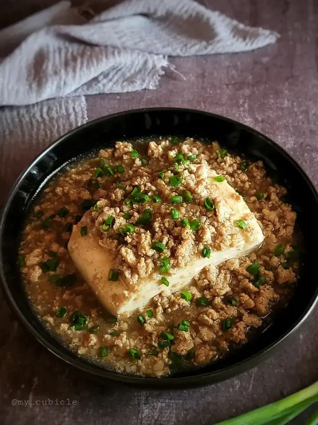 Tahu Kukus Siram Daging Cincang