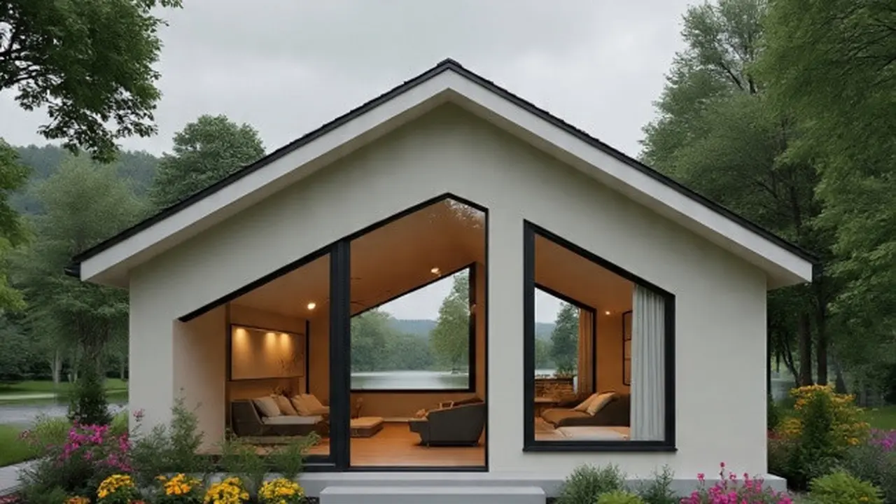 Ilustrasi Model Rumah Sederhana Minimalis Berdesain Mewah (Sumber Gambar: Meta AI)
