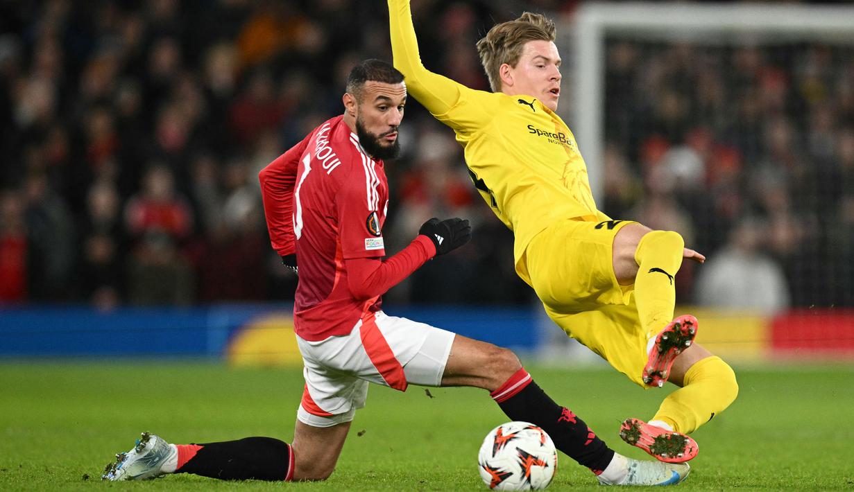 Bermain di markas sendiri, Manchester United sukses mengalahkan Bodo/Glimt dengan skor 3-2. (Oli SCARFF/AFP)
