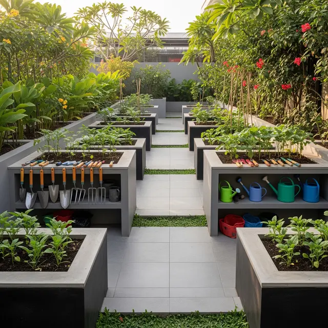 Area Berkebun yang Ramah Lansia (AI Generated)