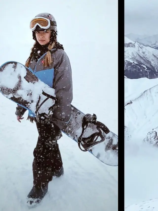 Potret Nadia Vega saat Bermain Snowboarding (Sumber: Instagram/@thenadiavega)