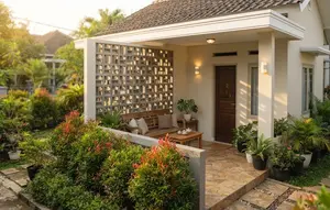8 Ide Teras Rumah dengan Pucuk Merah dan Roster Beton, Kombinasi Sederhana yang Bikin Estetik