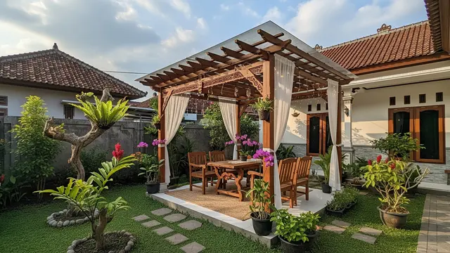Desain Pergola Kayu untuk Taman Rumah/Gemini AI
