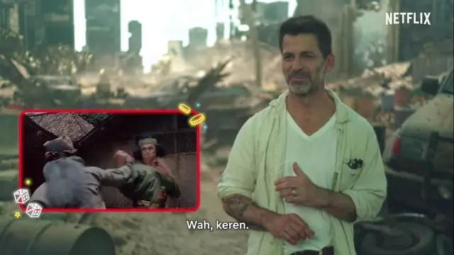 Zack Snyder menonton Jaka Sembung. (tangkapan layar YouTube/  Netflix Indonesia)