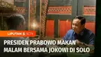Presiden Prabowo Subianto berkunjung ke Solo, Jawa Tengah dan mendatangi kediaman Presiden RI ke-7, Joko Widodo pada Minggu malam. Kedua tokoh kemudian menghabiskan waktu dengan makan malam bersama di sebuah rumah makan tradisional.