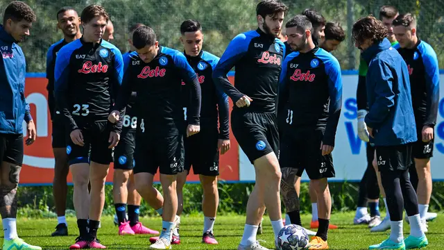 Latihan Napoli Jelang Vs AC Milan di Perempat Final Liga Champions