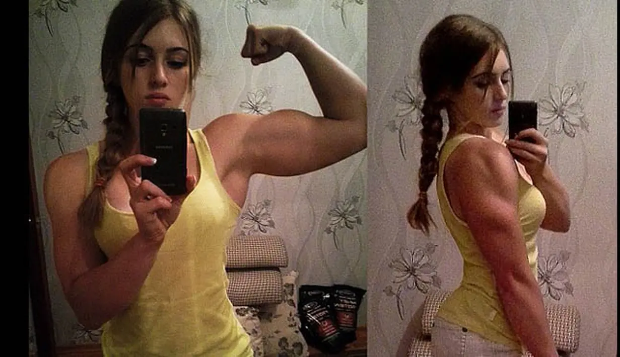 Gadis asal Rusia itu memiliki perpaduan yang tidak lumrah pada tubuhnya. Julia Vins punya wajah cantik layaknya boneka Barbie, sedangkan fisiknya kekar mirip The Incredible Hulk. (Dailymail)