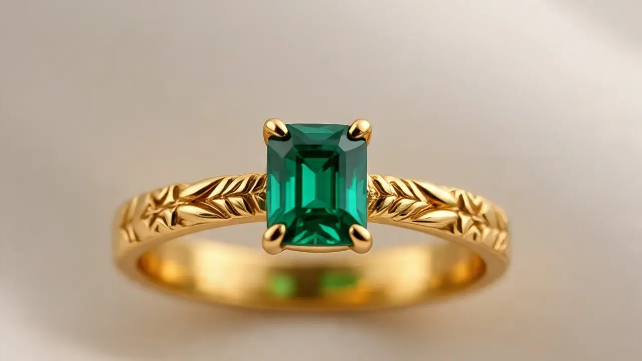 Cincin emas permata zamrud (Created by Meta AI)
