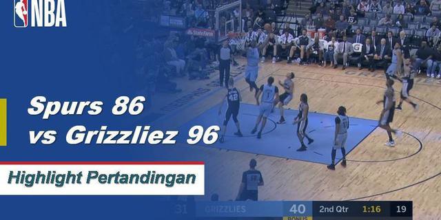 Cuplikan Pertandingan NBA : Spurs 86 VS Grizzliez 96