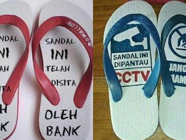 Kreatif 10 Potret Sandal Anti Maling Ini Bikin Ngakak
