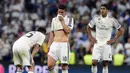 Ekspresi kekecewaan pemain Real Madrid setelah gagal melaju ke final. (AFP PHOTO/ GERARD JULIEN)