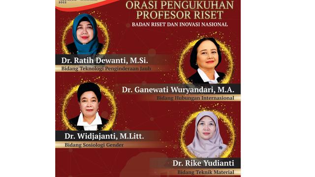 Profil empat perempuan peneliti yang dikukuhkan menjadi Profesor Riset di berbagai bidang