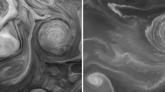 Foto Jupiter dan Bumi.