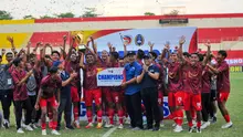 Persiba Bantul saat merayakan momen Juara Liga 3 DIY di Stadion Sultan Agung, Selasa (26/12/2023). (Dok PSSI DIY)