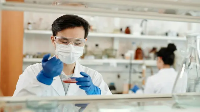 Ilustrasi sains, penelitian, laboratorium, ilmuwan