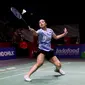 Aksi tunggal putri Indonesia, Gregoria Mariska Tunjung, pada 16 besar Indonesia Open 2024 di Istora, Senayan, Jakarta, Kamis (6/6/2024). (Bola.com/PBSI)