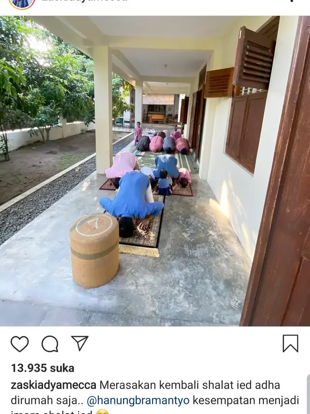 Unggahan Zaskia Adya Mecca. (Foto: Instagram @zaskiadyamecca)