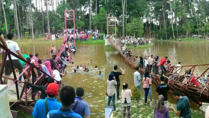 Alay Aceh Heboh Selfie di Jembatan, Tiba-tiba Jembatannya Ambruk!