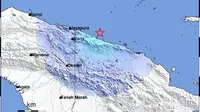 Gempa Magnitudo 5,1 guncang wilayah Jayapura Papua, Jumat (7/6/2024), pukul 05.00.52 WIB. (Liputan6.com/ Dok BMKG)