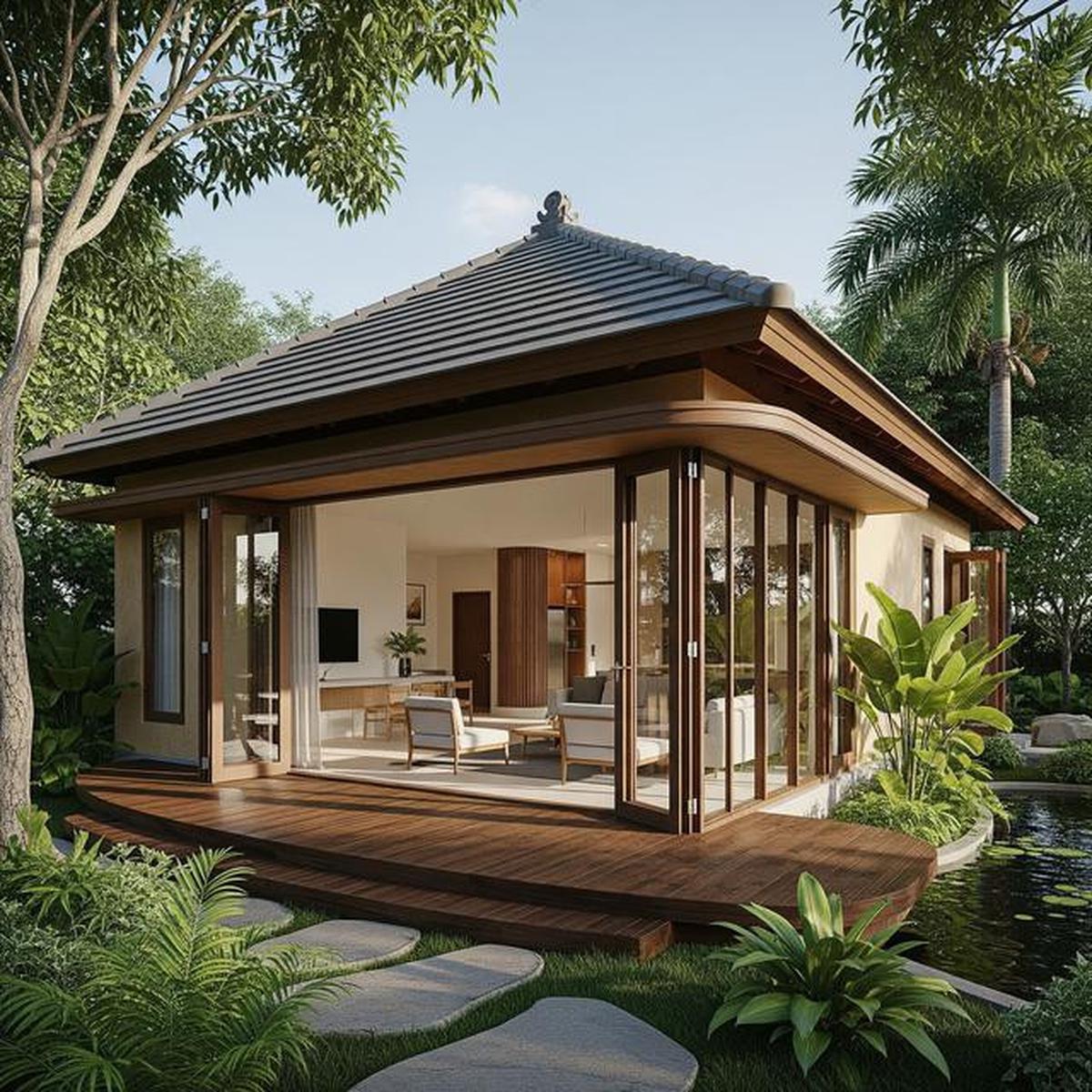 7 Model Rumah Kecil Tapi Terasa Luas dengan Pintu Kaca Lipat, Intip Inspirasinya