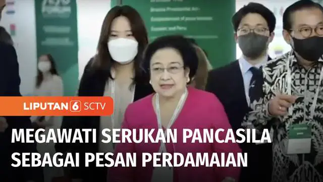 Dalam Jeju Forum for Peace and Prosperity, Megawati Soekarnoputri bersama Sekjen PBB ke-8 Ban Ki Moon didaulat jadi pembicara utama dengan membawa pesan perdamaian. Di hadapan ribuan partisipan, Megawati menjelaskan prinsip Pancasila yang bisa ditera...