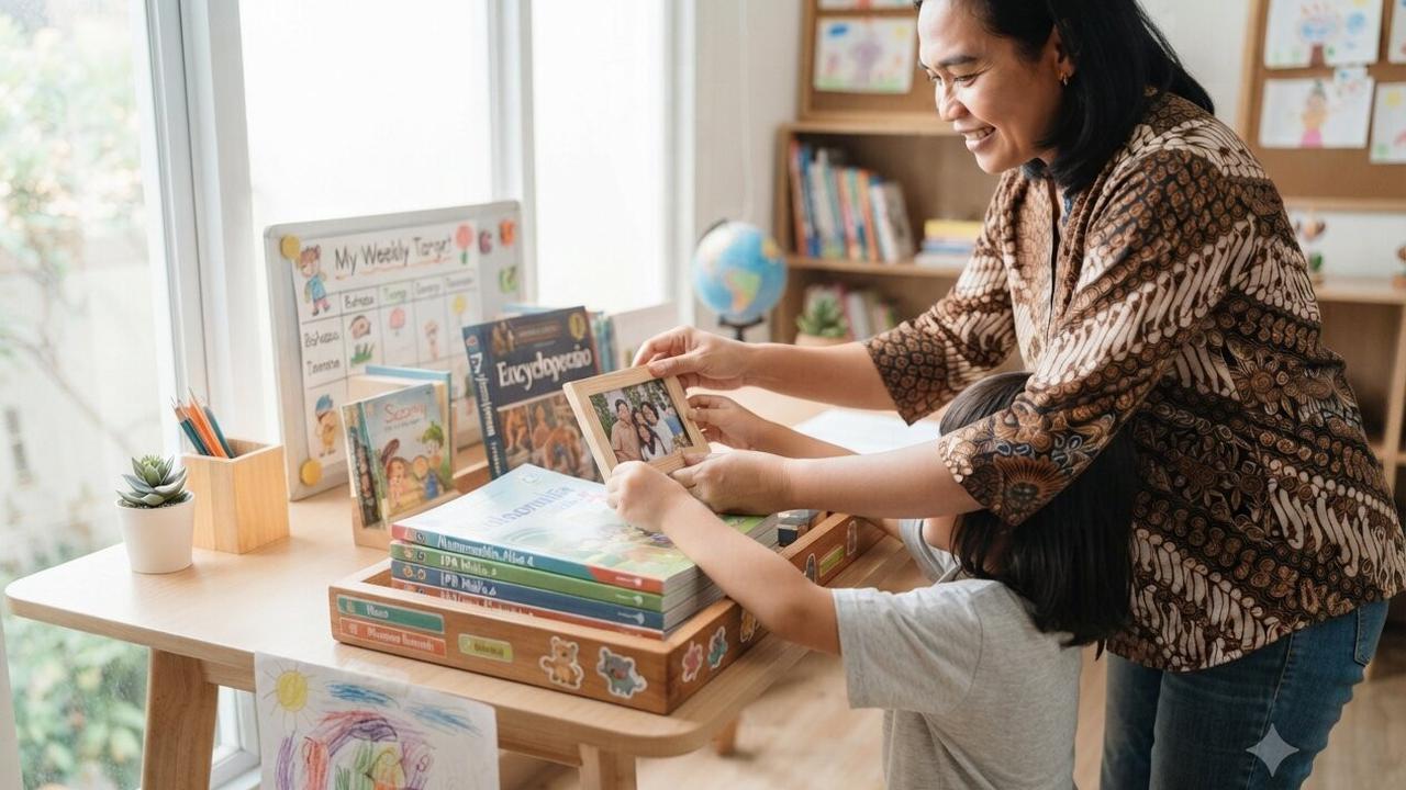 Cara Menata Buku di Meja Belajar Anak agar Menarik dan Rapi