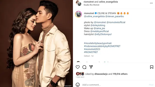 Potret Celine Evangelista dan Stevan Pasaribu
