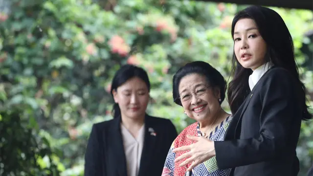 Megawati Sambut Kunjungan Ibu Negara Korsel di Istana Batu Tulis Bogor