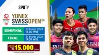 Jadwal Live Streaming Semifinal dan Final Swiss Open 2024 di Vidio Pekan Ini, 23-24 Maret 2024. (Sumber: dok. vidio.com)