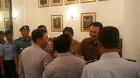 Gubernur DKI Jakarta Ahok menggelar halalbihalal di Balai Kota DKI Jakarta (Liputan6.com/ Delvira Chaerani Hutabarat)