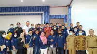 Pemerintah Kota Prabumulih bersama jajaran pengurus PWI menyambangi Pemkot Bengkulu untuk berdiskusi dan belajar banyak hal. (Liputan6.com/Yuliardi Hardjo)