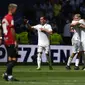 Selebrasi pemain Real Madrid saat mengalahkan Mallorca di arena La Liga (AP)