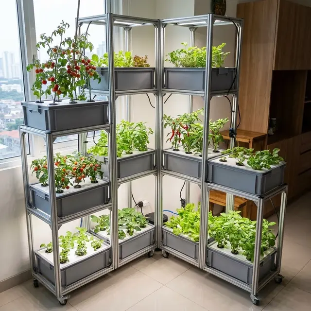 Inspirasi Rak Hidroponik Indoor Estetik