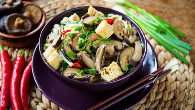 Kailan shiitake saus tiram