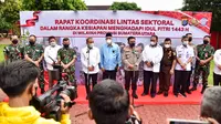 Rapat Koordinasi (Rakor) Lintas Sektoral Persiapan Pengamanan  Idulfitri 1443 H di Aula Tribrata, Markas Kepolisian Daerah Sumut, Jalan Sisingamangaraja Medan, Selasa (19/4/2022)