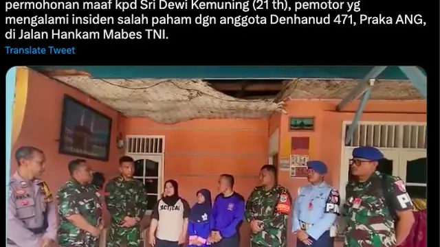 Viral video anggota TNI tendang pemotor ibu dan anak (@iknanthe)