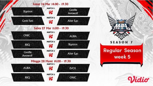 Jadwal MPL ID Season 7 Pekan Kelima