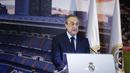 Presiden Liga Super Eropa, Florentino Perez berharap bisa berdiskusi dengan UEFA dan FIFA untuk bekerja sama dalam kemitraan guna memberikan hasil terbaik untuk liga baru dan sepak bola secara keseluruhan. (AFP/Benjamin Cremel)