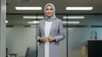 9 Model Gamis Kombinasi Blazer Formal untuk Acara Kantor, Pilihan Stylish Muslimah