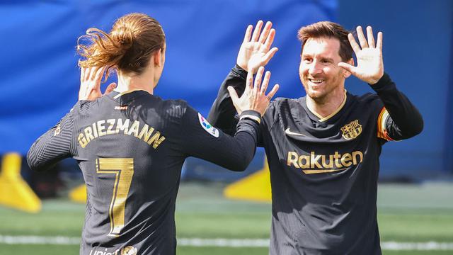 FOTO: Barcelona Kembali ke Jalur Juara usai Menang 2-1 atas Villarreal dan Tumbangnya Atletico Madrid - Antoine Griezmann; Lionel Messi
