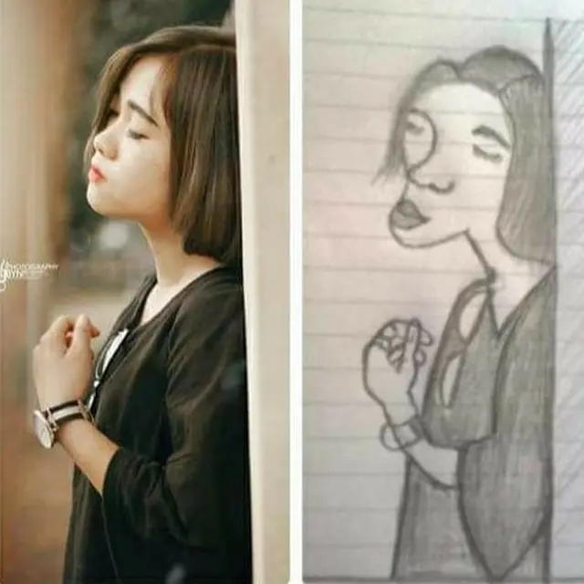 Beda dari Aslinya, 6 Potret Gagal Gambar Sketsa Wajah Ini Kocak Banget