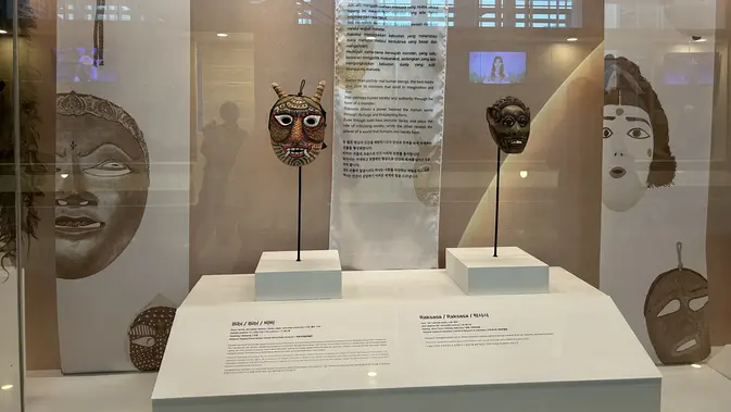 Koleksi Pameran Topeng Indonesia-Korea Selatan (Dok: Liputan6/Nasywa Fakhirah)