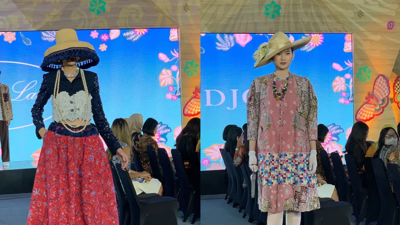 Kreasi batik cemplongan khas Indramayu saat Gelar Batik Nusantara 2023 pada Rabu, 3 Agustus 2023