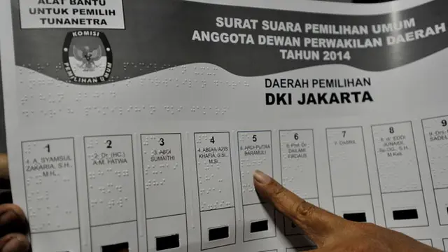 Panduan Mencoblos Bagi Tuna Netra