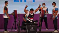 Ekspresi atlet parangkat berat Indonesia, Tambi Sibarani dalam ASEAN Para Games 2022. (Ist)