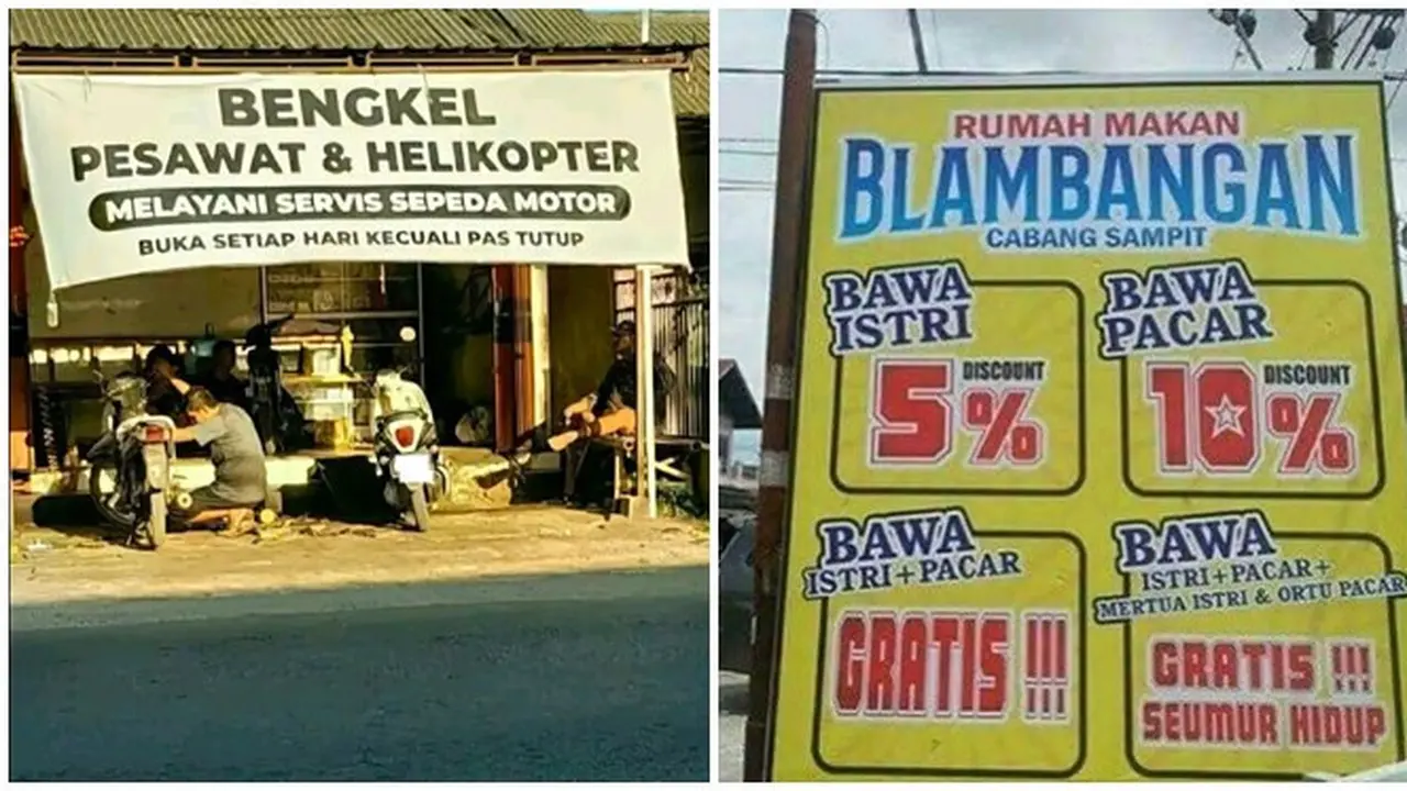8 Potret Tulisan di Spanduk Jualan Ini Kocak Banget, Enggak Habis Pikir