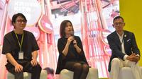 Park Jihyun bersama Anastasia Tirtabudi, Vice President Brand Marketing & Corp. Communication TACO di Art Jakarta 2023 (Istimewa)