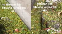 Viral Ratusan Kilogram Cabai Terendam di Selokan, Diduga Dibuang Karena Tidak Laku (Sumber: TikTok/@kamarbawah44)