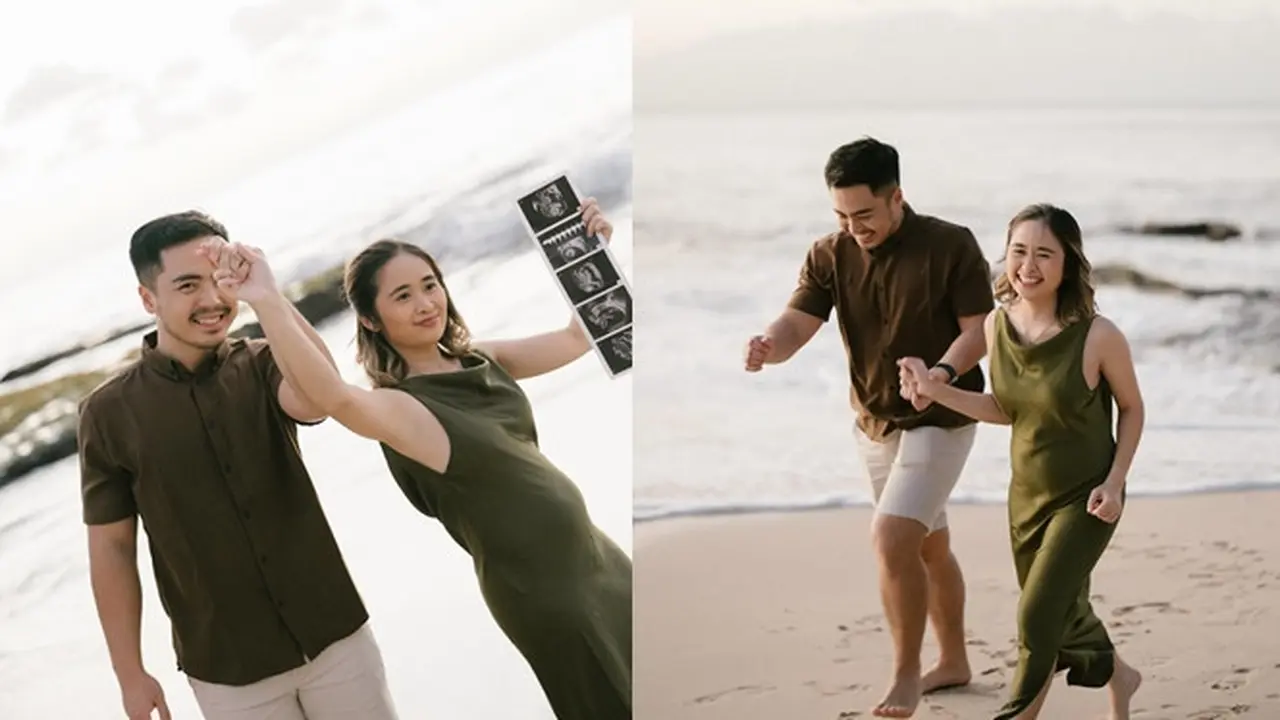 7 Maternity Shoot Gritte Agatha dan Suami di Pantai, Tampil Menawan dengan Baby Bump
